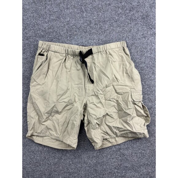 The North Face Shorts Mens Medium Khaki Nylon Cargo Hiking Elastic Waist Trail - Picture 1 of 6